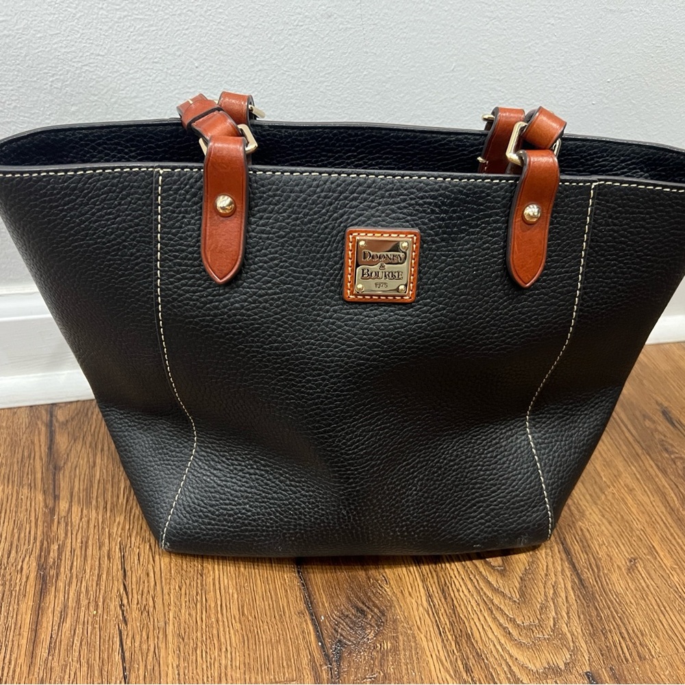 Dooney & Bourke Black Tote with Brown Accents